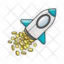 پیش‌نمایش فایل rocket-with-money-booster-8332475 از پک نمودار راکتی رشد فروش
