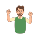 پیش‌نمایش فایل bearded-man-cheering-gesture-8973916 از پک شخصیت مرد ریش دار