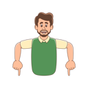 پیش‌نمایش فایل bearded-man-pointing-his-finger-down-8973919 از پک شخصیت مرد ریش دار