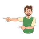 پیش‌نمایش فایل bearded-man-pointing-his-finger-left-8973924 از پک شخصیت مرد ریش دار