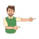 پیش‌نمایش فایل bearded-man-pointing-his-finger-right-side-8973920 از پک شخصیت مرد ریش دار
