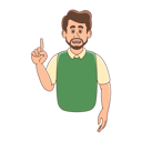 پیش‌نمایش فایل bearded-man-pointing-his-finger-up-8973911 از پک شخصیت مرد ریش دار