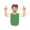 پیش‌نمایش فایل bearded-man-pointing-his-finger-up-8973917 از پک شخصیت مرد ریش دار