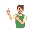 پیش‌نمایش فایل bearded-man-pointing-his-finger-up-8973921 از پک شخصیت مرد ریش دار