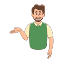 پیش‌نمایش فایل bearded-man-presenting-gesture-8973914 از پک شخصیت مرد ریش دار