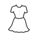 پیش‌نمایش فایل frock-41 از پک آیکون های خطی پوشاک رایگان