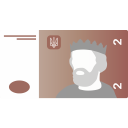 پیش‌نمایش فایل uah-1 از پک گریونا اوکراین در طراحی فلت