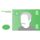 پیش‌نمایش فایل uah-8 از پک گریونا اوکراین در طراحی فلت