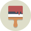 پیش‌نمایش فایل paint-brush از پک آیکون های تخت زیبا