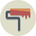 پیش‌نمایش فایل paint-roller از پک آیکون های تخت زیبا