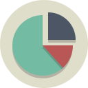 پیش‌نمایش فایل piechart-219 از پک آیکون های تخت زیبا