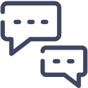 پیش‌نمایش فایل chatting-215 از پک آیکون های رابط کاربری نئون آبی رایگان