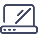 پیش‌نمایش فایل laptop-861 از پک آیکون های رابط کاربری نئون آبی رایگان