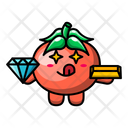 پیش‌نمایش فایل cute-tomato-get-a-diamond-4443276 از پک گوجه فرنگی بامزه