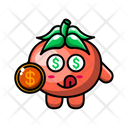 پیش‌نمایش فایل cute-tomato-get-money-coin-4443279 از پک گوجه فرنگی بامزه