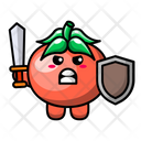 پیش‌نمایش فایل cute-tomato-holding-sword-and-shield-4443286 از پک گوجه فرنگی بامزه