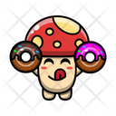 پیش‌نمایش فایل cute-mushroom-eating-a-doughnut-4443226 از پک قارچ بانمک