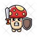 پیش‌نمایش فایل cute-mushroom-holding-sword-and-shield-4443237 از پک قارچ بانمک
