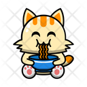 پیش‌نمایش فایل cute-cat-eating-noodle-4445704 از پک گربه بامزه
