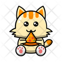 پیش‌نمایش فایل cute-cat-eating-pizza-4445705 از پک گربه بامزه