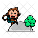 پیش‌نمایش فایل cute-monkey-climbing-hill-4452742 از پک میمون بانمک