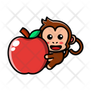 پیش‌نمایش فایل cute-monkey-eating-apple-4452744 از پک میمون بانمک