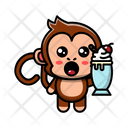 پیش‌نمایش فایل cute-monkey-eating-ice-cream-4452746 از پک میمون بانمک