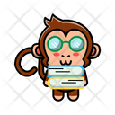 پیش‌نمایش فایل cute-monkey-holding-book-4460804 از پک میمون بانمک