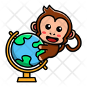 پیش‌نمایش فایل cute-monkey-holding-globe-4460806 از پک میمون بانمک