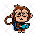 پیش‌نمایش فایل cute-monkey-reading-book-4460808 از پک میمون بانمک