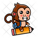 پیش‌نمایش فایل cute-monkey-ride-flying-pencil-4460809 از پک میمون بانمک