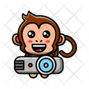 پیش‌نمایش فایل cute-monkey-with-projector-4460814 از پک میمون بانمک