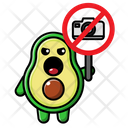 پیش‌نمایش فایل cute-avocado-holding-no-camera-sign-4453844 از پک آووکادو ناز