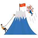 پیش‌نمایش فایل businessman-climb-the-cliff-and-ride-the-jetpack-to-reach-the-target-3984797 از پک کسب و کار