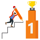پیش‌نمایش فایل businessman-makes-a-leader-with-a-pencil-to-get-a-trophy-3984790 از پک کسب و کار
