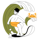 پیش‌نمایش فایل man-surfing-on-the-sea-9015076 از پک مسافرت و تعطیلات