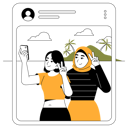 پیش‌نمایش فایل women-taking-a-selfie-to-post-online-9015079 از پک مسافرت و تعطیلات