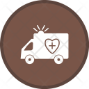 پیش‌نمایش فایل ambulance-306 از پک گلیف پزشکی دایره ای چندرنگ با پس زمینه