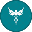 پیش‌نمایش فایل caduceus-21 از پک گلیف پزشکی دایره ای چندرنگ با پس زمینه