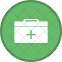 پیش‌نمایش فایل first-aid-box-3 از پک گلیف پزشکی دایره ای چندرنگ با پس زمینه
