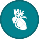 پیش‌نمایش فایل heart-1198 از پک گلیف پزشکی دایره ای چندرنگ با پس زمینه