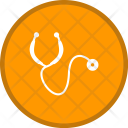 پیش‌نمایش فایل stethoscope-167 از پک گلیف پزشکی دایره ای چندرنگ با پس زمینه