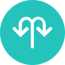 پیش‌نمایش فایل arrow-arrows-merge-uturn-down-twoay-way-1 از پک پیکان، جلد ۲