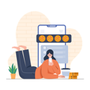 پیش‌نمایش فایل girl-looking-for-food-on-mobile-app-4279225 از پک رستوران