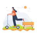 پیش‌نمایش فایل female-going-on-a-kick-scooter-4295980 از پک فعالیت‌های فضای باز