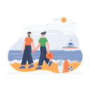 پیش‌نمایش فایل couple-enjoying-at-beach-4354157 از پک تعطیلات