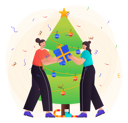 پیش‌نمایش فایل girl-giving-christmas-gifts-on-new-year-4563215 از پک سال نو