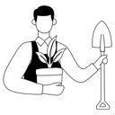 پیش‌نمایش فایل man-is-holding-pot-and-shovel-11078767 از پک طبیعت و محیط زیست
