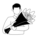 پیش‌نمایش فایل man-is-holding-rose-bouquet-11078783 از پک طبیعت و محیط زیست