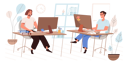 پیش‌نمایش فایل employees-working-at-computers-sitting-at-workplaces-5405237 از پک متفرقه
